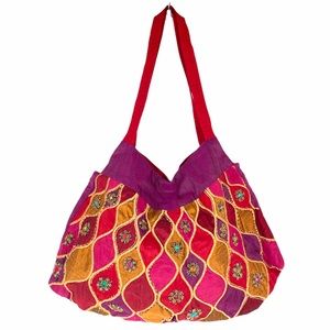 Homegoods Beaded Purse, Pink, Purple, Gold